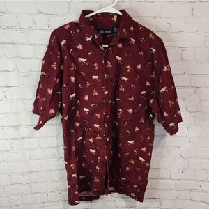 Men's Faded Glory "Fishing Lures" button-down shirt, size small